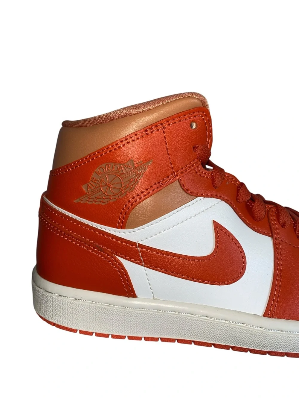 Nike  Women’s Orange and White Mid-Top Sneakers -